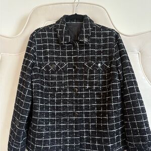 Vintage Black Windowpane Plaid Jacket
Chanel inspired.